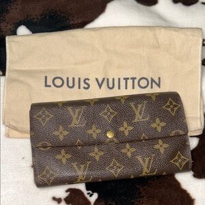 Louis Vuitton Monogram Portefeiulle Sarah Long Bifold Wallet